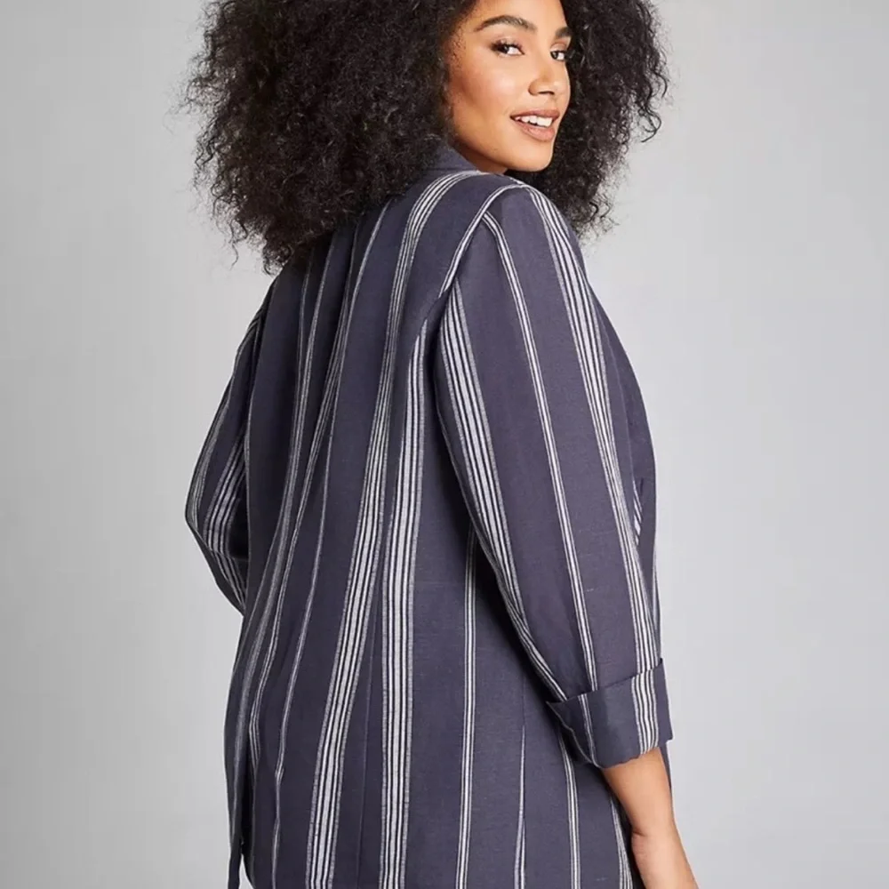 Lane Bryant Blue Linen Blend Blazer - New - Size 26